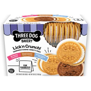 Three Dog Bakery Lick’n Crunch Fan Favorites Variety Pack Crunchy Dog Treats, 39-oz pack