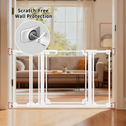WAOWAO Auto-Close Clear Acrylic Dog Gate for Stairs & Hallways, 29-47-in, White slide 2 of 8