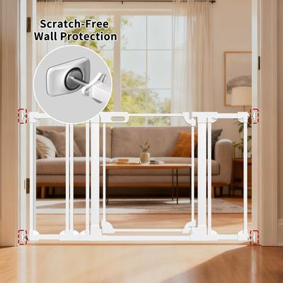 Show full view: WAOWAO Auto-Close Clear Acrylic Dog Gate for Stairs & Hallways, 29-38-in, White slide 4 of 9