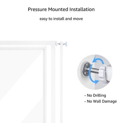 Show full view: Unipaws 79-in Extra Tall Clear Panel Cat Gate with Extension, White slide 6 of 8