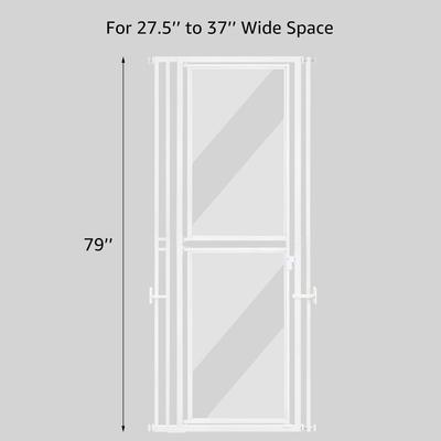 Show full view: Unipaws 79-in Extra Tall Clear Panel Cat Gate with Extension, White slide 3 of 8