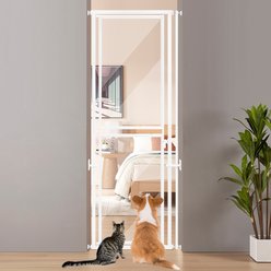 Unipaws 79-in Extra Tall Clear Panel Cat Gate, White