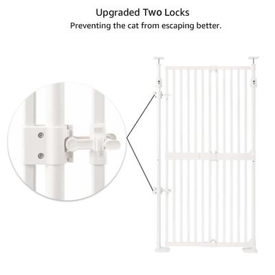 Show full view: Unipaws Adjustable 21 to 34-in Width & 57 to 77-in Height Cat Gate for Small Openings, White slide 6 of 7