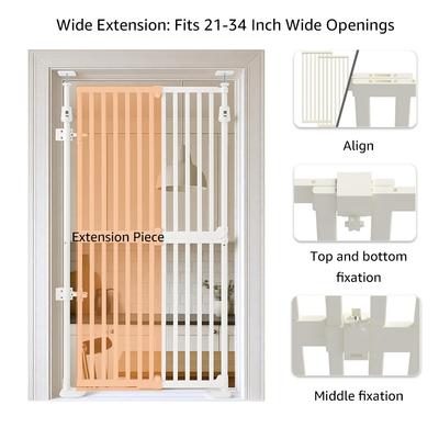 Show full view: Unipaws Adjustable 21 to 34-in Width & 57 to 77-in Height Cat Gate for Small Openings, White slide 7 of 7