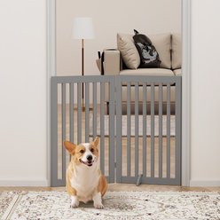 Unipaws Free Standing Dog Gate, Gray, 36-in, 2-panel