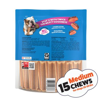 Show full view: Purina Busy Stufd Meaty Middle with Real Beef Rawhide-Free Adult Dog Treats, 15 count slide 3 of 9
