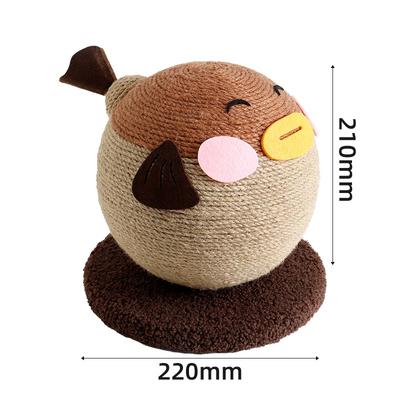 Show full view: Fairela Pufferfish Scratcher Ball for Cats, Brown, 8.7 x 8.7 x 8.3-in slide 7 of 7