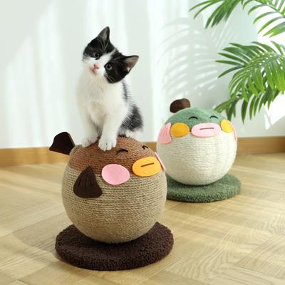 Show full view: Fairela Pufferfish Scratcher Ball for Cats, Brown, 8.7 x 8.7 x 8.3-in slide 3 of 7