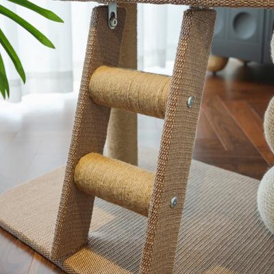 Show full view: Fairela Multi-Level Cat Climbing Tower with Natural Sisal Scratching Posts, Cooling Lounger Bed & Rope Ladder, Beige, 23 x 15.5 x 18.5-in slide 6 of 11