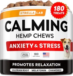 StrellaLab Hemp Bacon Flavored Soft Chew Calming Supplement for Dogs, 180 count