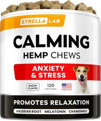 StrellaLab Hemp Bacon Flavored Soft Chew Calming Suppement for Dogs, 120 count