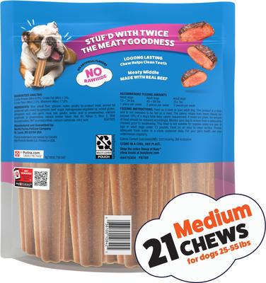Show full view: Purina Busy Stuf'd Meaty Middle with Real Beef Rawhide-Free Dog Treats, 21 count slide 3 of 9