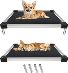 FXW TitanNest Padded Chew-Proof Elevated Dog Bed, Black, X-Small: 23-in