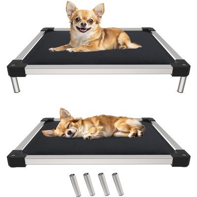 FXW FXW TitanNest Padded Chew-Proof Elevated Dog Bed, Black, X-Small: 23-in