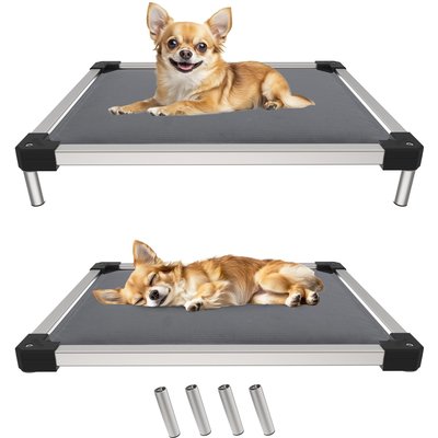 FXW FXW TitanNest Padded Chew-Proof Elevated Dog Bed, Grey, X-Small: 23-in