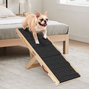 iPetba Joint Support Wide Large Dog Ramp for Bed & Couch, Black, 21-in