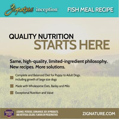 Show full view: Inception Fish Meal Recipe Dry Dog Food, 4-lb bag slide 4 of 8