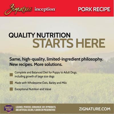 Show full view: Inception Pork Meal Recipe Wet Dog Food, 13-oz can, case of 12 slide 4 of 8
