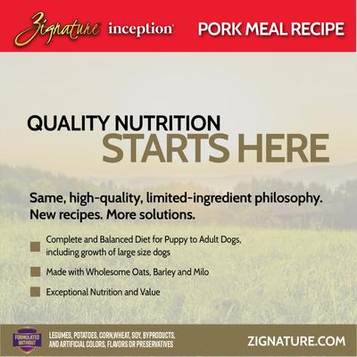 Show full view: Inception Pork Meal Recipe Dry Dog Food, 4-lb bag slide 4 of 8