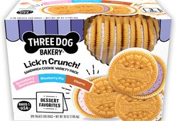 Three Dog Bakery Lick’n Crunch Dessert Favorites Variety Pack Crunchy Dog Treats, 39-oz pack