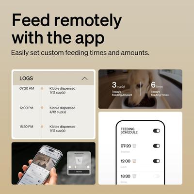 Show full view: Petlibro Granary WIFI Automatic Cat & Dog Feeder with Camera & 3 Pet Food Desiccant Bags, White, 5-L slide 5 of 12