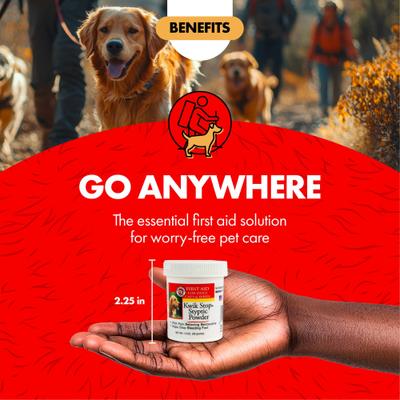 Show full view: Miracle Care Kwik-Stop Styptic Powder for Dogs, Cats & Birds, 1.5-oz jar slide 8 of 13