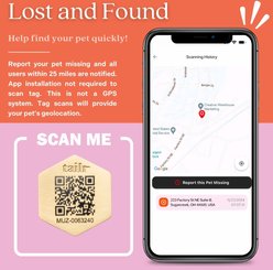 Tailr Slide-On QR Slide On Silent Digital Pet Profile Personalized Dog & Cat ID Tag, Gold, Small slide 2 of 9