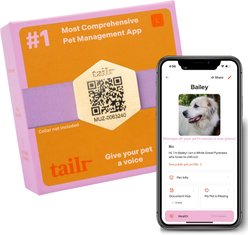 Tailr Slide-On QR Slide On Silent Digital Pet Profile Personalized Dog & Cat ID Tag, Gold, Large