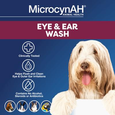 Show full view: Manna Pro MicrocynAH Ear & Eye Wash Pet Treatment, 3-fl oz bottle slide 3 of 7