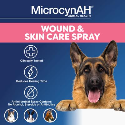 Show full view: Manna Pro MicrocynAH Wound & Skin Care Pet Spray, 3-fl oz bottle slide 3 of 6