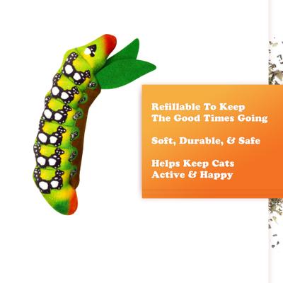 Show full view: Meowijuana Get Sprung Hungry Caterpillar Cat Plush Toy with Catnip slide 5 of 8