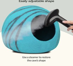 Meowfia Premium Felt Cat Cave Bed, Large, Aquamarine slide 2 of 7