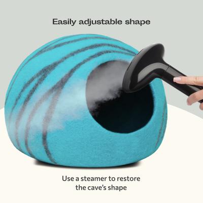 Show full view: Meowfia Premium Felt Cat Cave Bed, Medium, Aquamarine slide 7 of 11