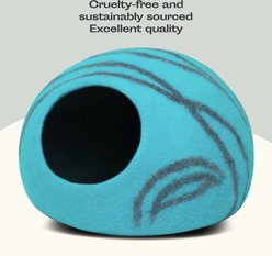 Meowfia Premium Felt Cat Cave Bed, Medium, Aquamarine slide 2 of 7