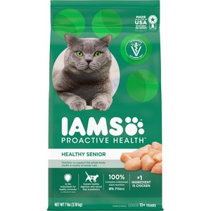 Iams Proactive Health Healthy Senior Chicken Recipe Dry Cat Food, 7-lb bag