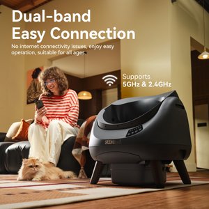 CATLINK Open-X Self-Cleaning Automatic Cat Litter Box with Anti-Pinch Protection, 23.43 x 23.03 x 21.06-in