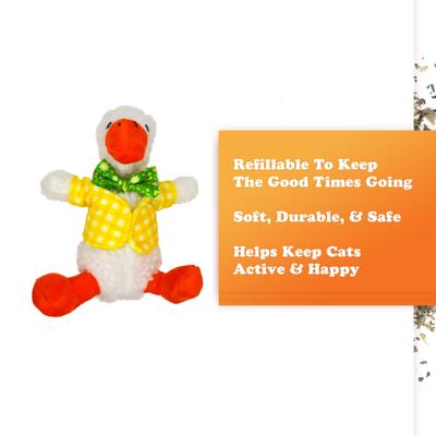 Show full view: Meowijuana Refillable Get Sprung Duckling Cat Plush Toy with Catnip slide 4 of 8