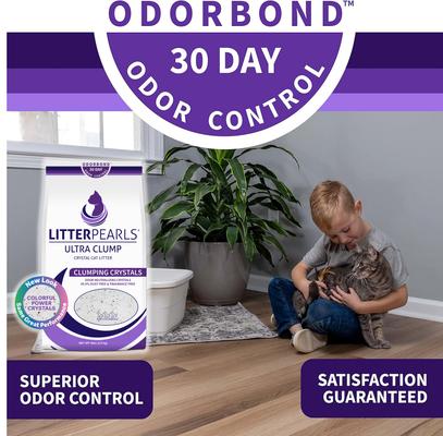 Show full view: Litter Pearls Ultra Clump Unscented Clumping Micro Crystal Cat Litter with Odorbond, 8-lb bag slide 4 of 10