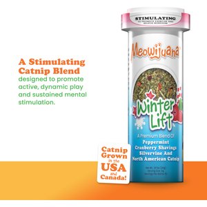 Meowijuana Winter Lift Peppermint, Cranberry, Silvervine, & Catnip Blend Catnip, 26-g jar