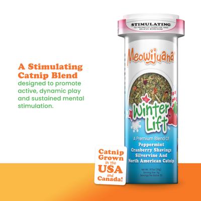 Show full view: Meowijuana Winter Lift Peppermint, Cranberry, Silvervine, & Catnip Blend Catnip, 26-g jar slide 4 of 8
