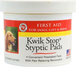 Miracle Care Kwik Stop Styptic Pads for Dogs, Cats & Birds, 90 count