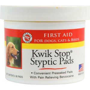 Miracle Care Kwik Stop Styptic Pads for Dogs, Cats & Birds, 90 count