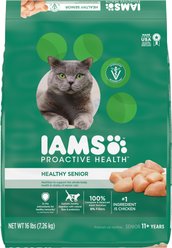 Iams Proactive Health Healthy Senior Chicken Recipe Dry Cat Food, 16-lb bag