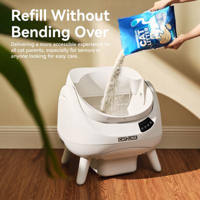Show full view: CATLINK Open-X Self-Cleaning Automatic Cat Litter Box with Anti-Pinch Protection, 23.43 x 23.03 x 21.06-in slide 9 of 10