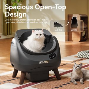 CATLINK Open-X Self-Cleaning Automatic Cat Litter Box with Anti-Pinch Protection, 23.43 x 23.03 x 21.06-in