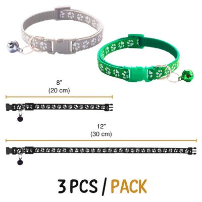 Show full view: VilaNylon Breakaway Adjustable Cat Collar with Bell, Green, 8 to 12-in neck, 3 count slide 3 of 3