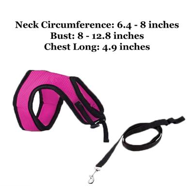 Show full view: SunGrow Adjustable Rabbit & Cat Vest Harness & Leash Set Outdoor Walking Accessories, Pink, XX-Small: 8 - 12.8-in chest slide 8 of 9