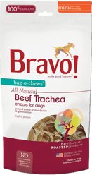 Bravo! Bag-O-Chews Beef Trachea Minis Dry-Roasted Dog Treats, 7-oz bag