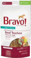 Bravo! Bag-O-Chews 8" Beef Trachea Chews Dry-Roasted Dog Treats, 2 count
