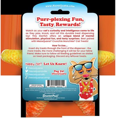 Show full view: Meowijuana Knock 'n' Nibble Starfish Refillable Treat Dispensing Cat Toy slide 8 of 10